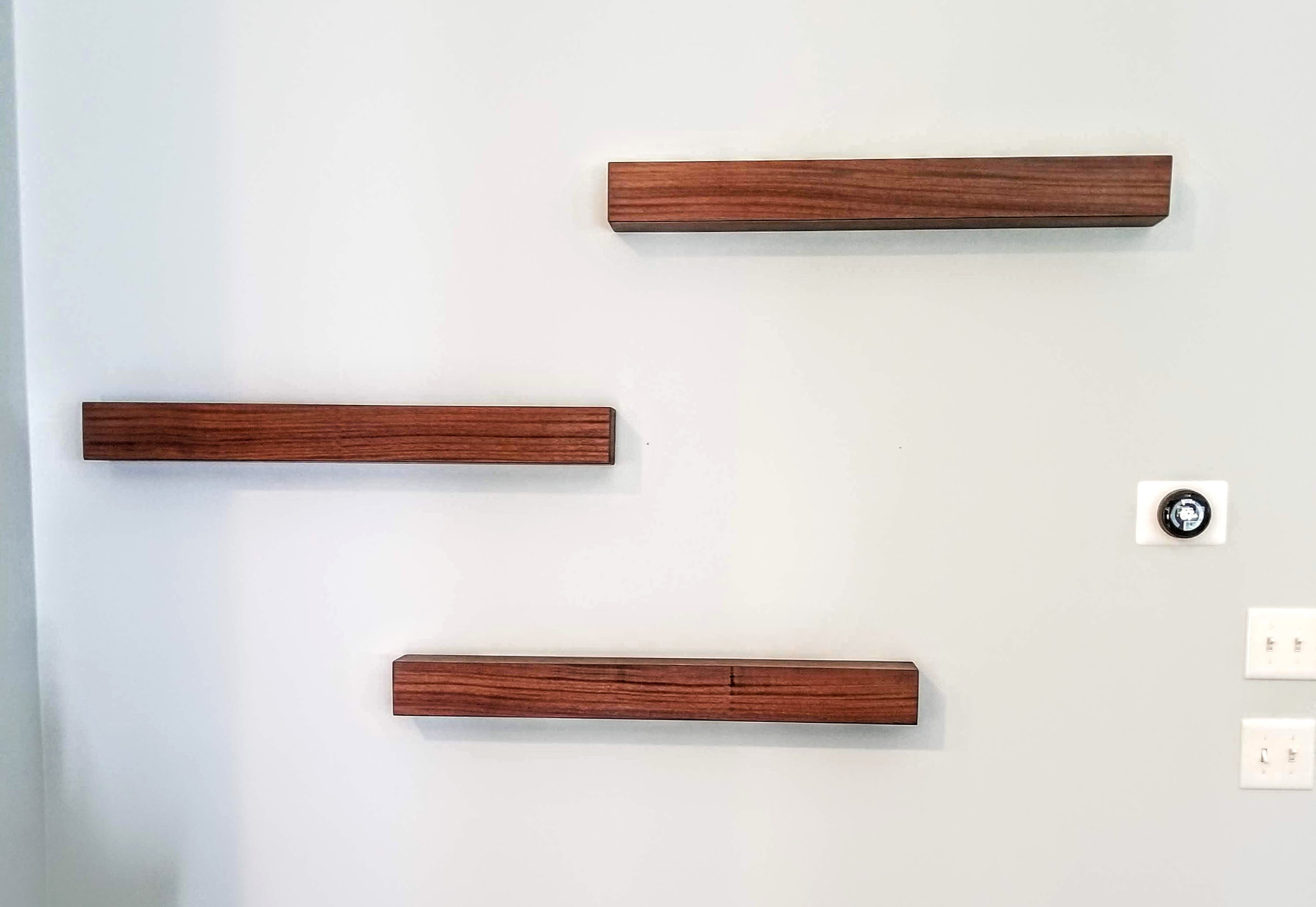 Floating Shelves in Quarter Sawn Sapele