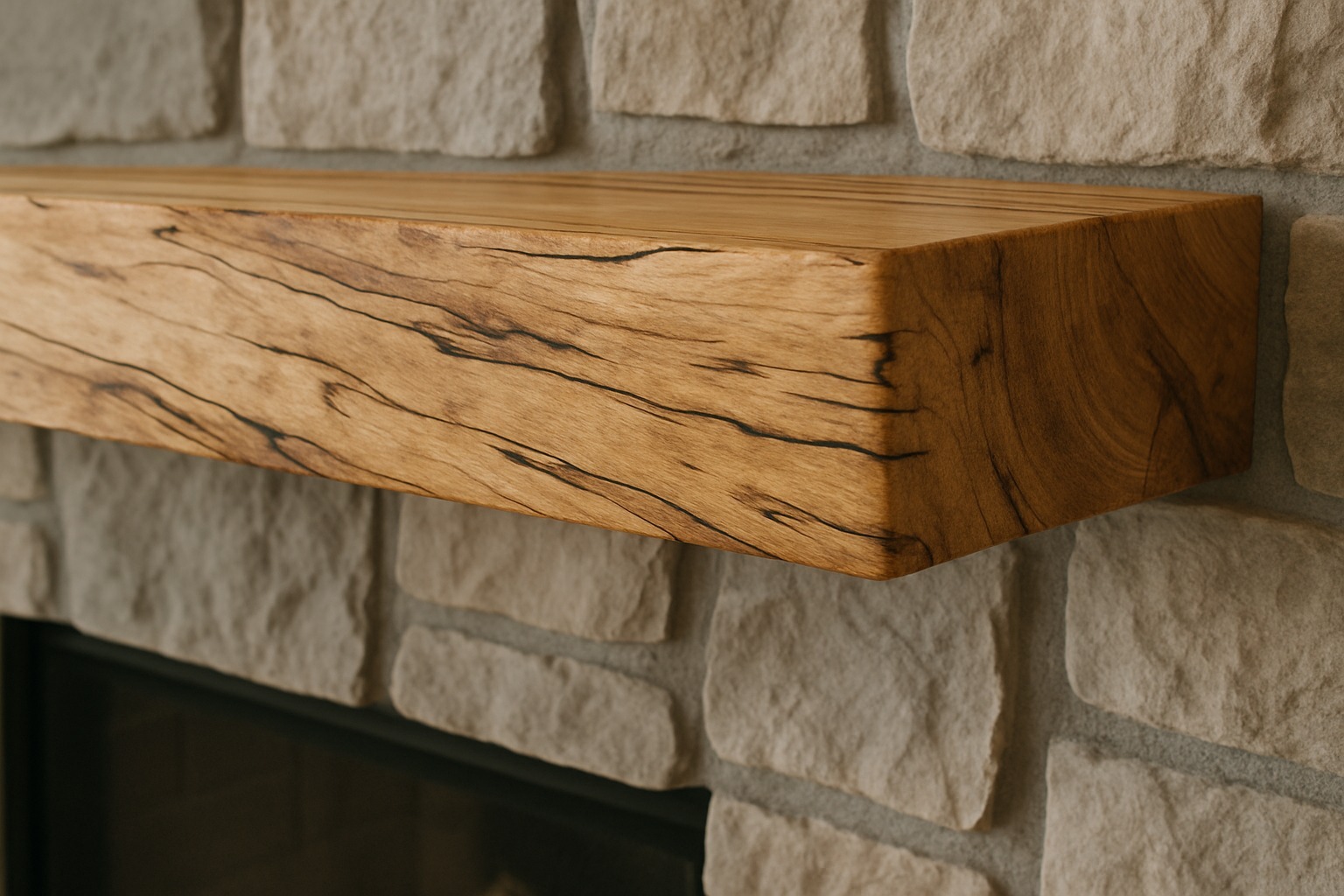 Solid Spalted Maple Mantle