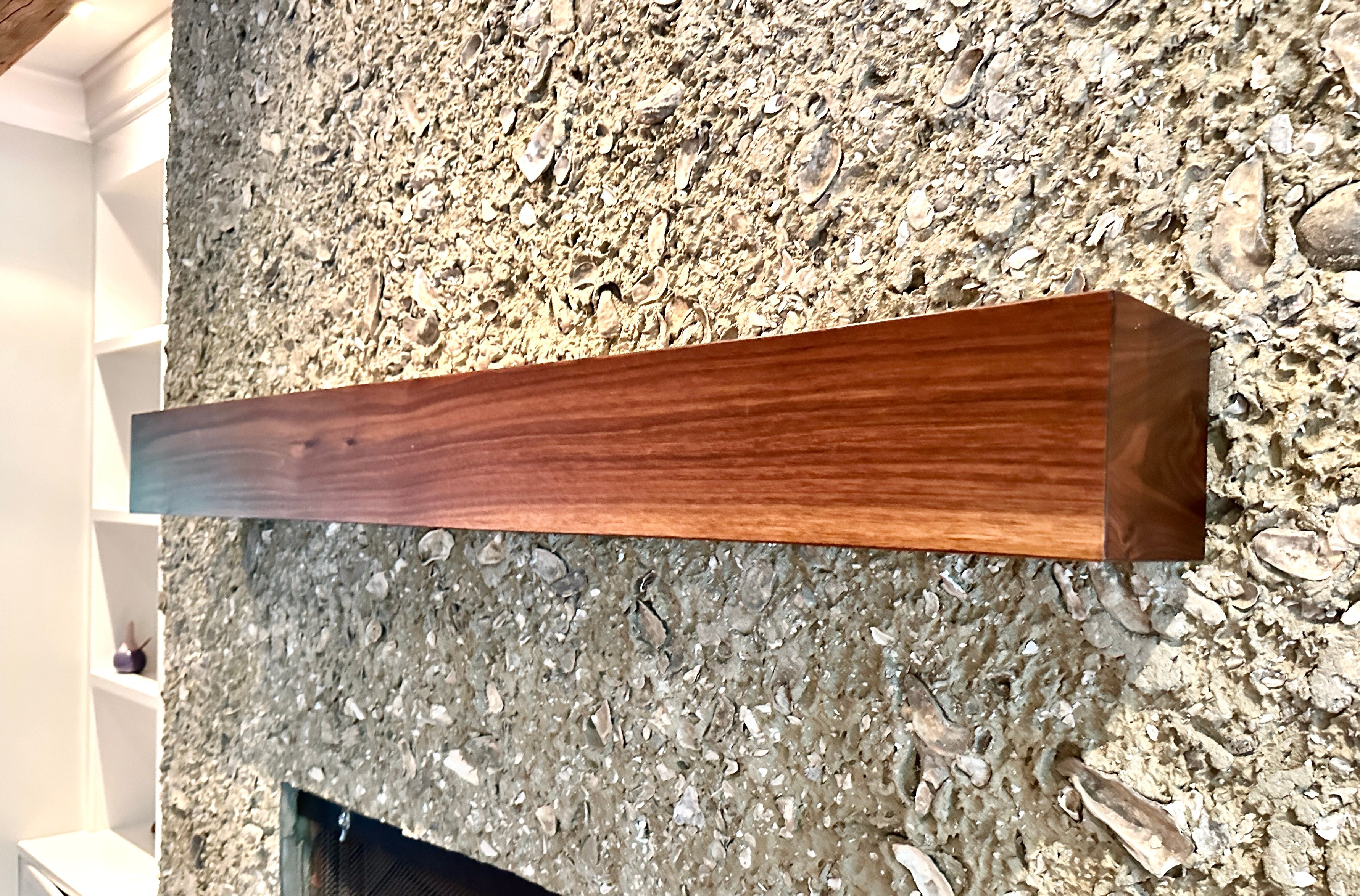 Walnut "Box" Mantle Mounted to Oyster Tabby
